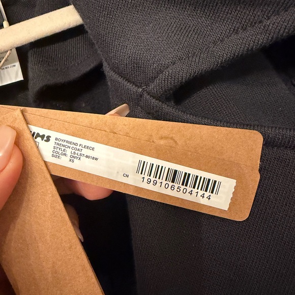 SKIMS Onyx Boyfriend Fleece Trench Coat XS - Picture 4 of 4